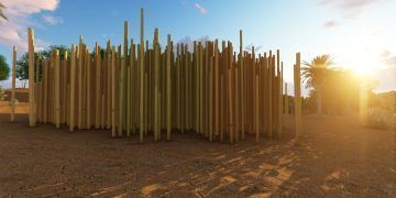Monument in memory of the dead in the Sahara desert and the Mediterranean Sea / Raoul Vecchio