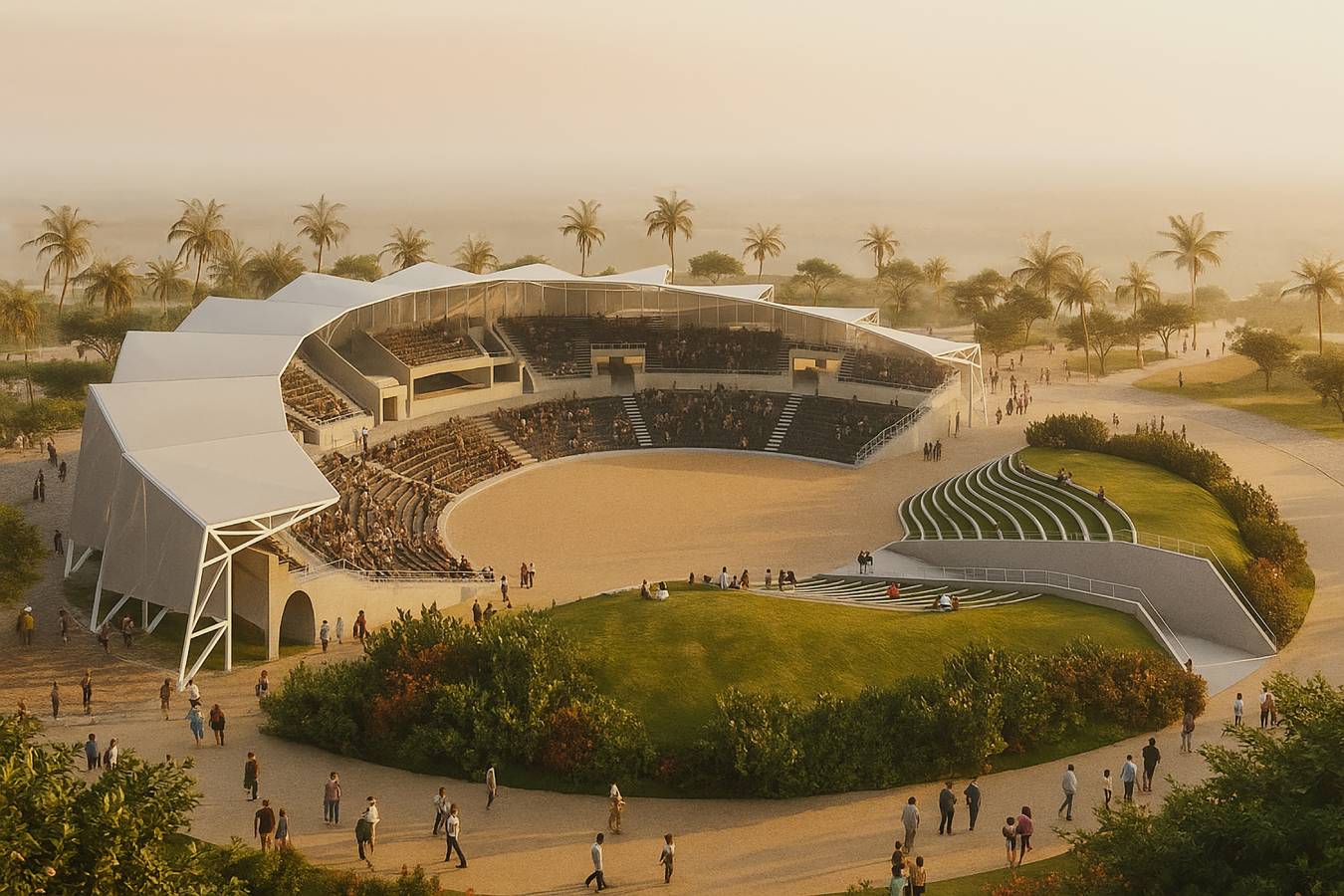 Arena Aerial View. © StudioMAAC, IA Edited